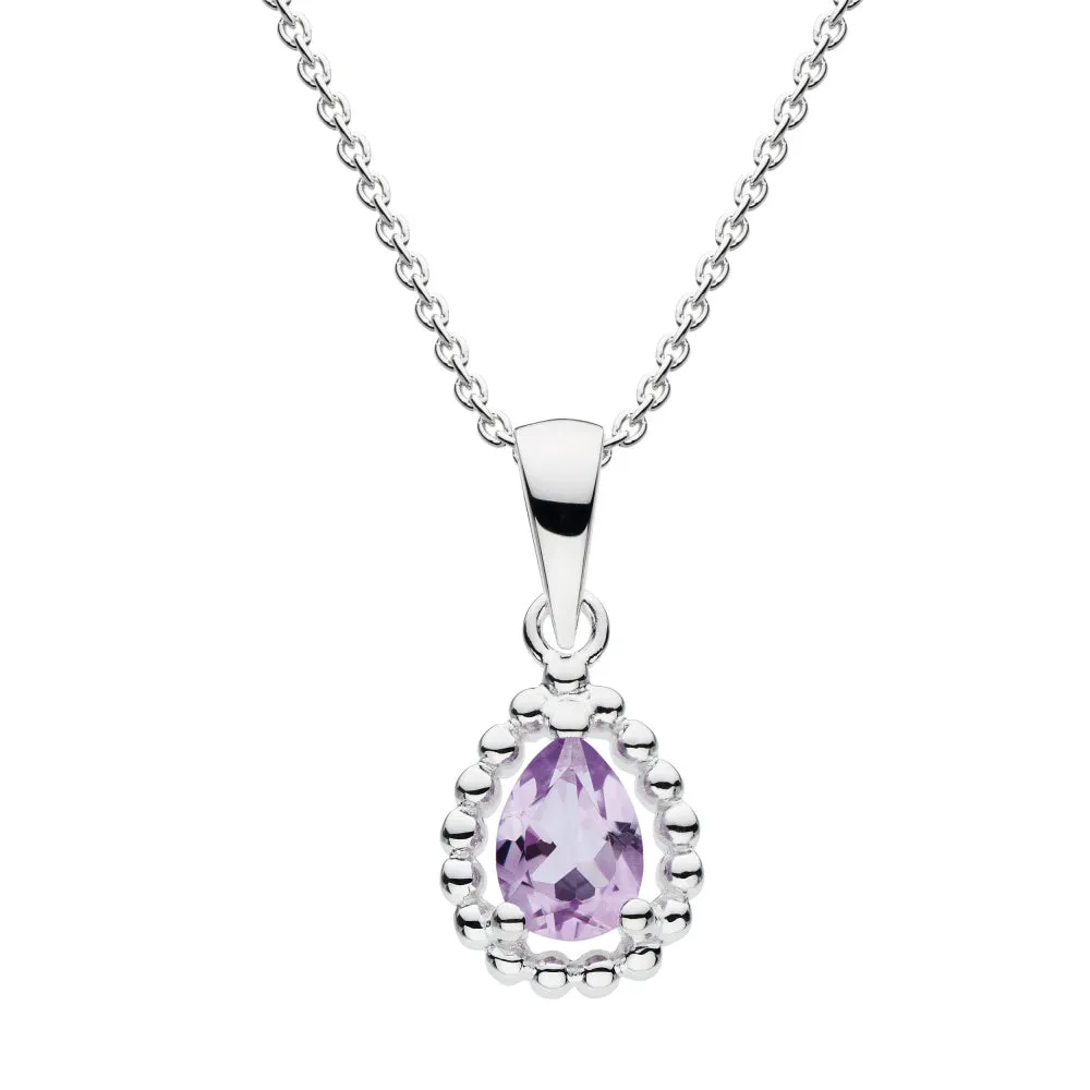 Dew Amethyst Bead Teardrop Necklace
