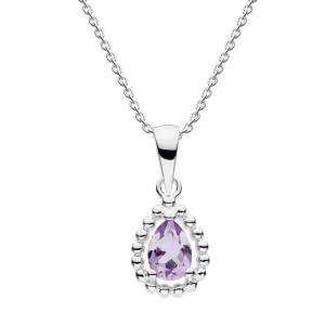 Dew Amethyst Bead Teardrop Necklace