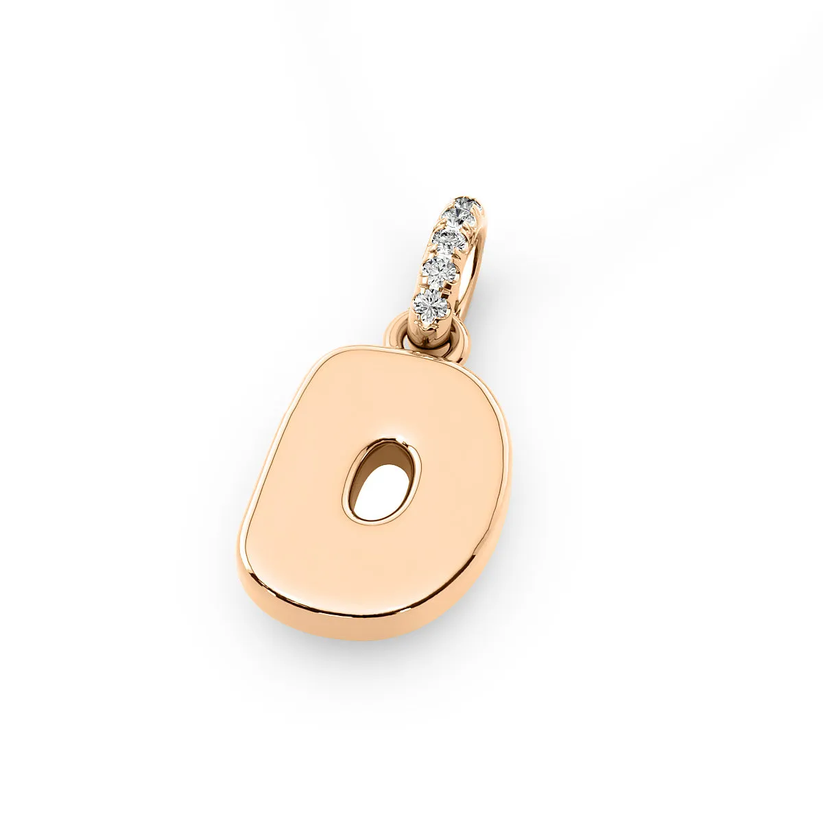 Diamond 14K Bubble Initial Pendant