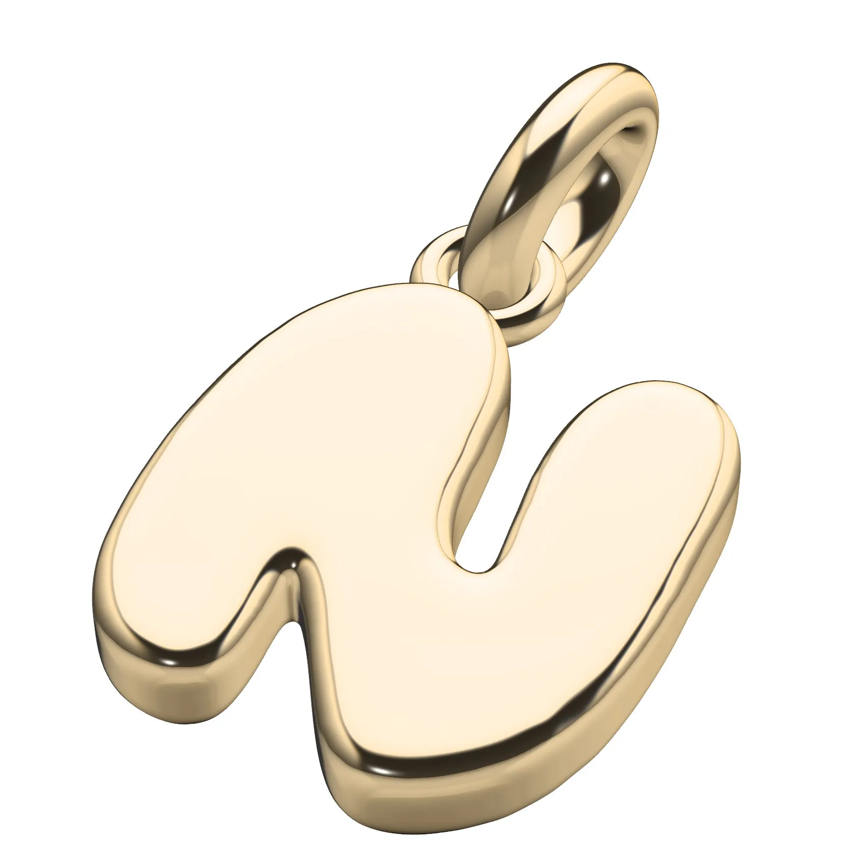 Diamond 14K Bubble Initial Pendant