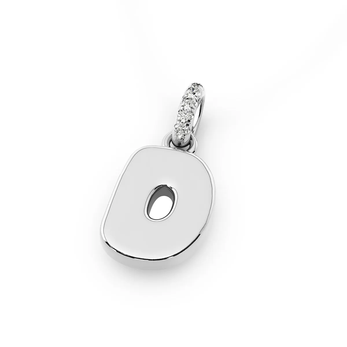 Diamond 14K Bubble Initial Pendant
