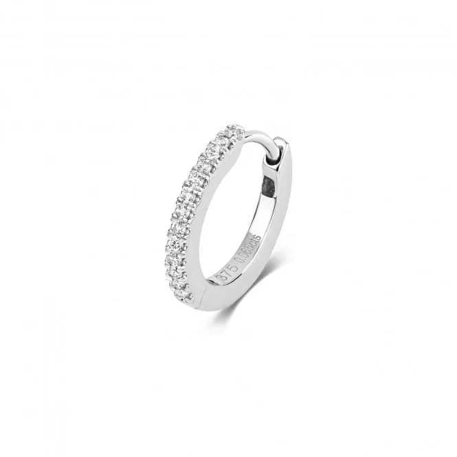 Diamond Jewellery 9ct White Gold Diamond Single Cartilage Hoop ED904W
