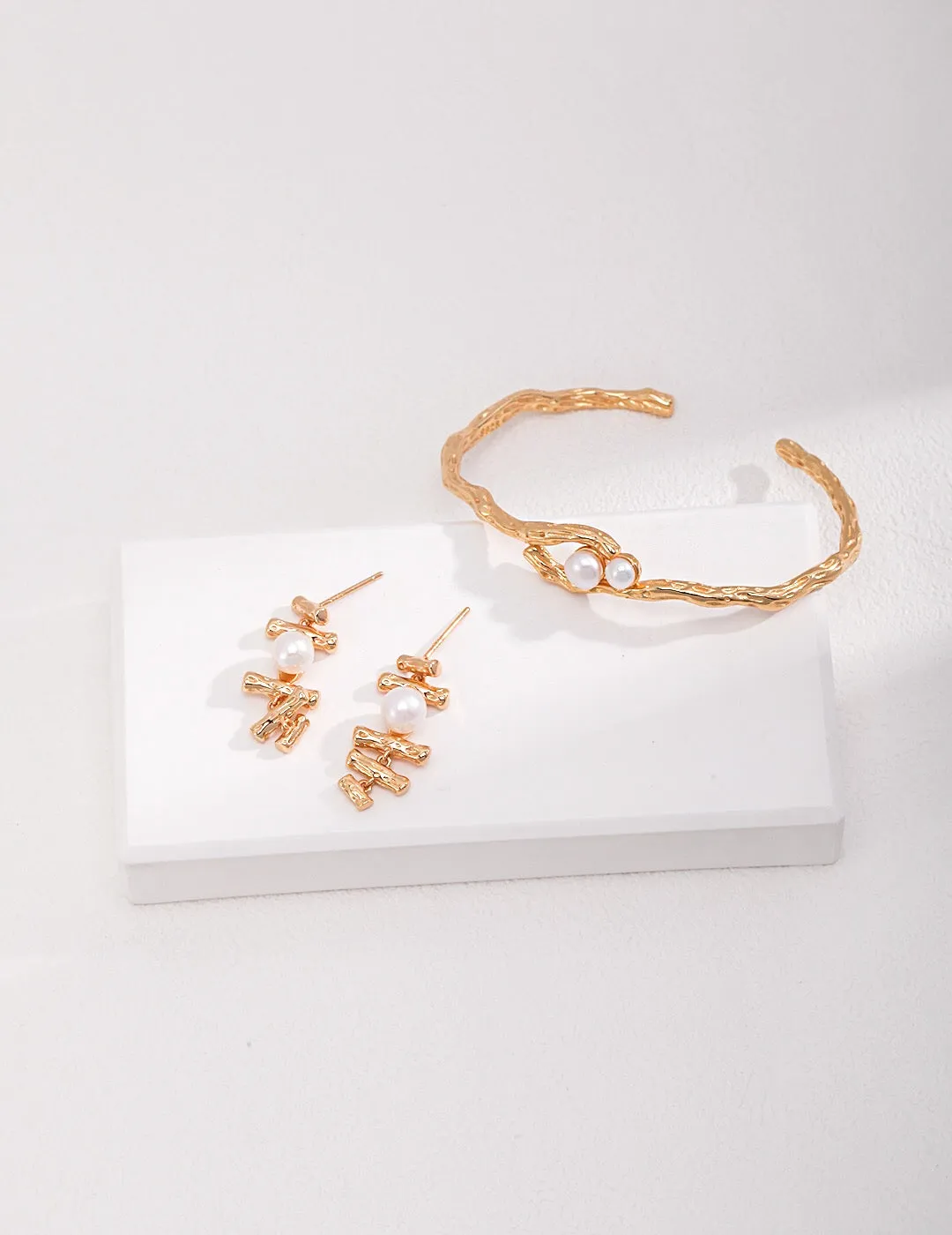Double-Pearl Cuff Bracelet