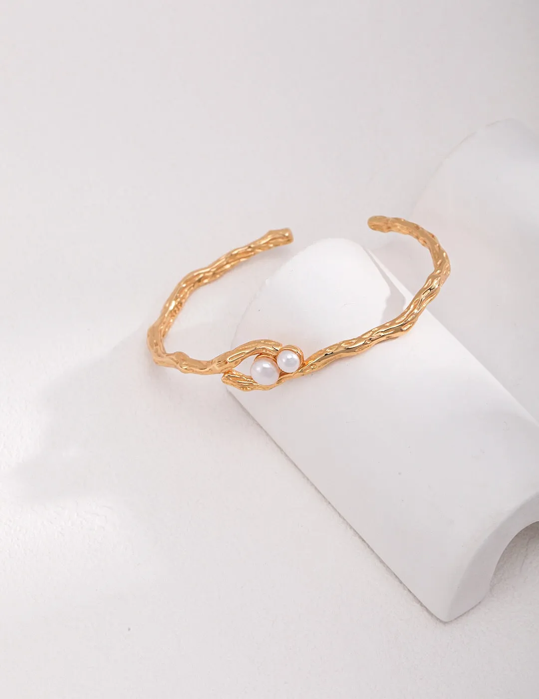 Double-Pearl Cuff Bracelet