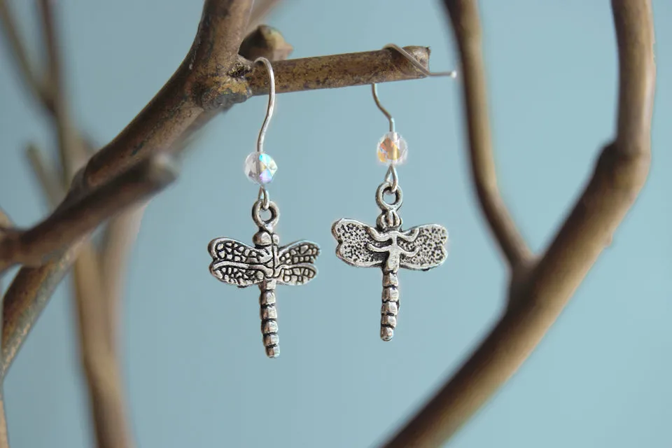 Dragonfly Earrings | Cute Dragonfly Charm Earrings | Forest Jewelry