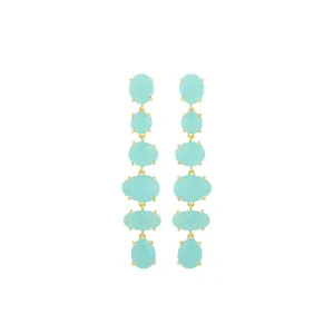 Earrings - Aqua Chalcedony Chandelier