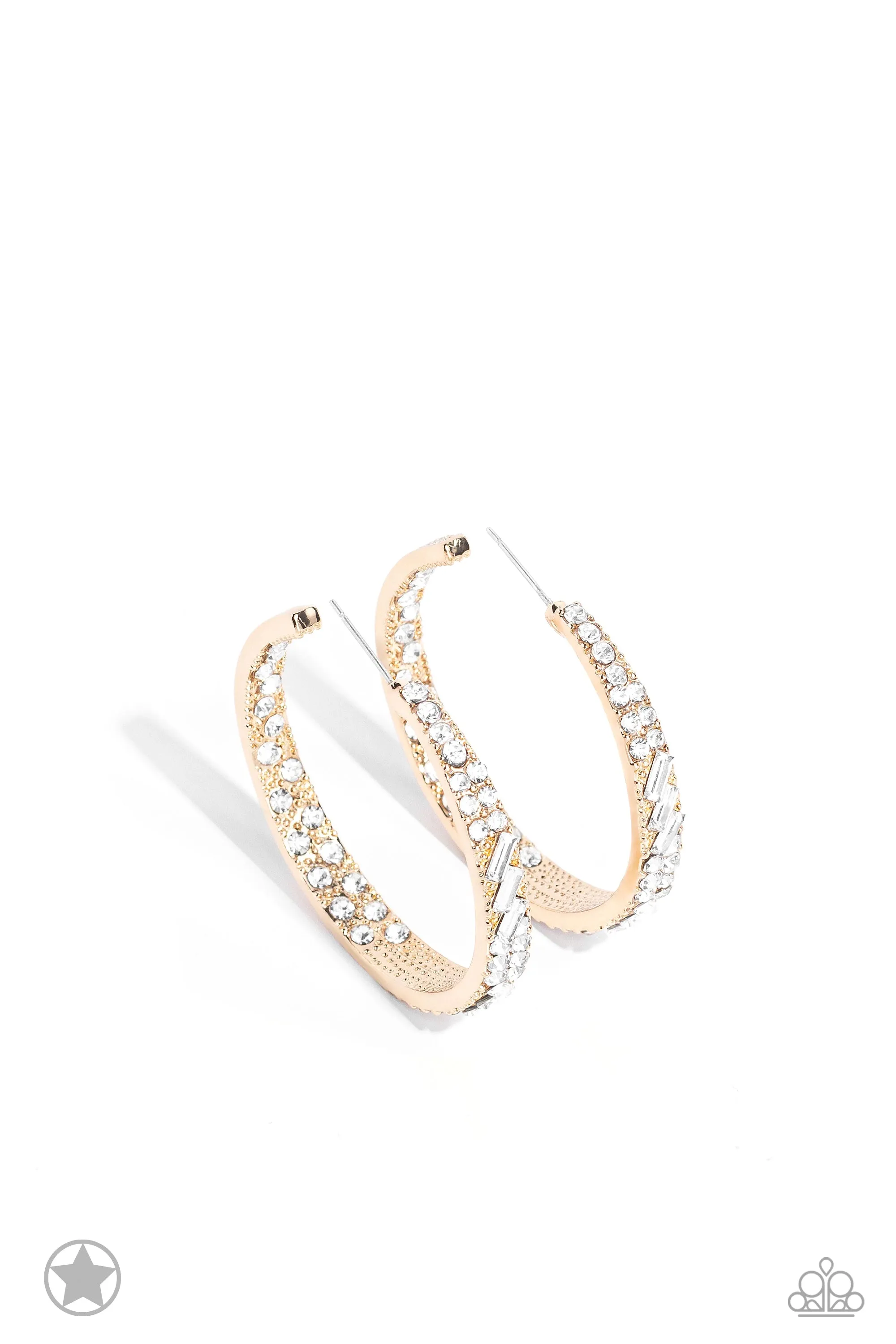 Earrings GLITZY By Association - Gold Blockbuster E506