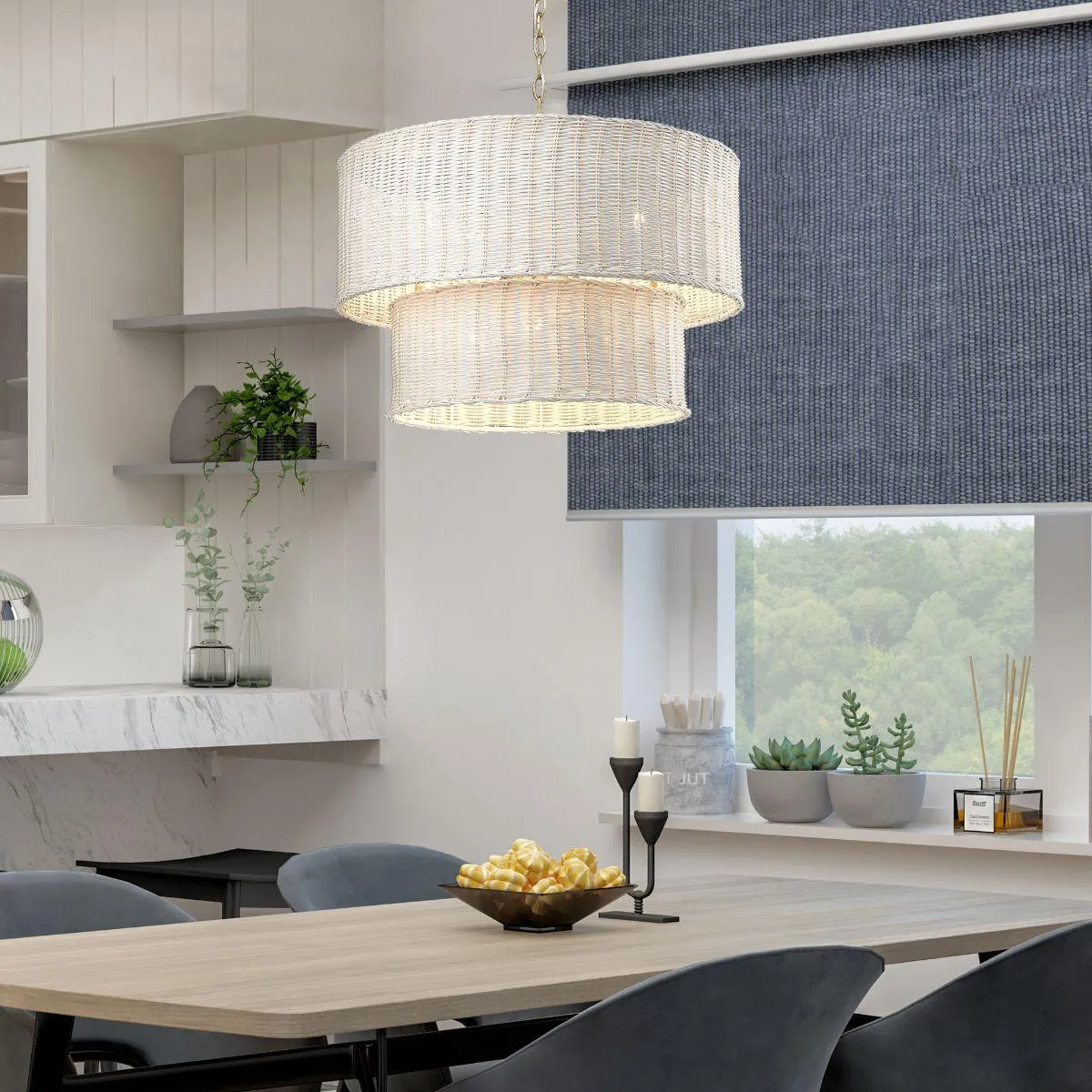 Erma 6 Lights 22 in. Chandelier Bronze Finish