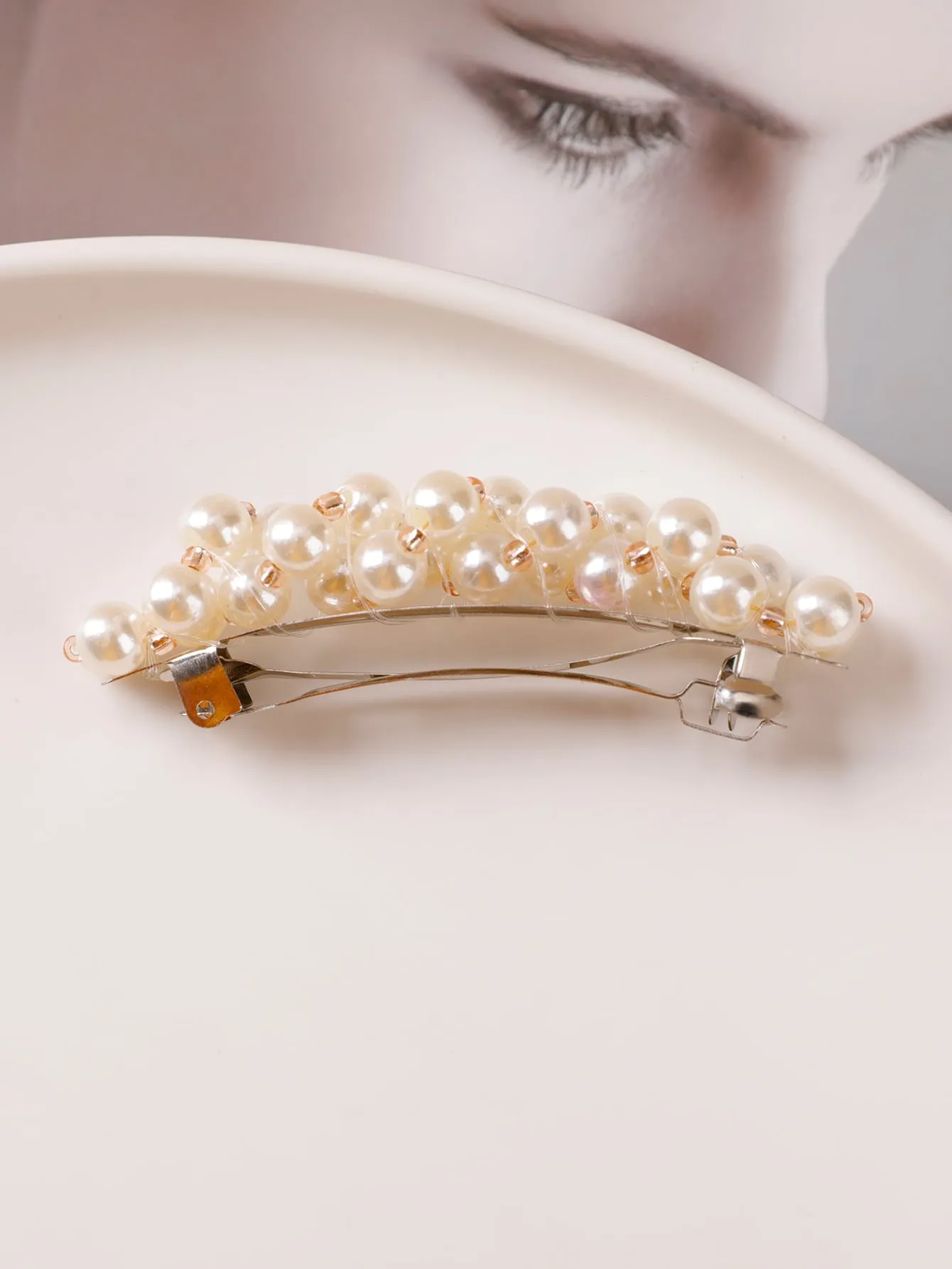 Faux Pearl Decor Hair Clip for Women Barrette Styling Hair Accessories