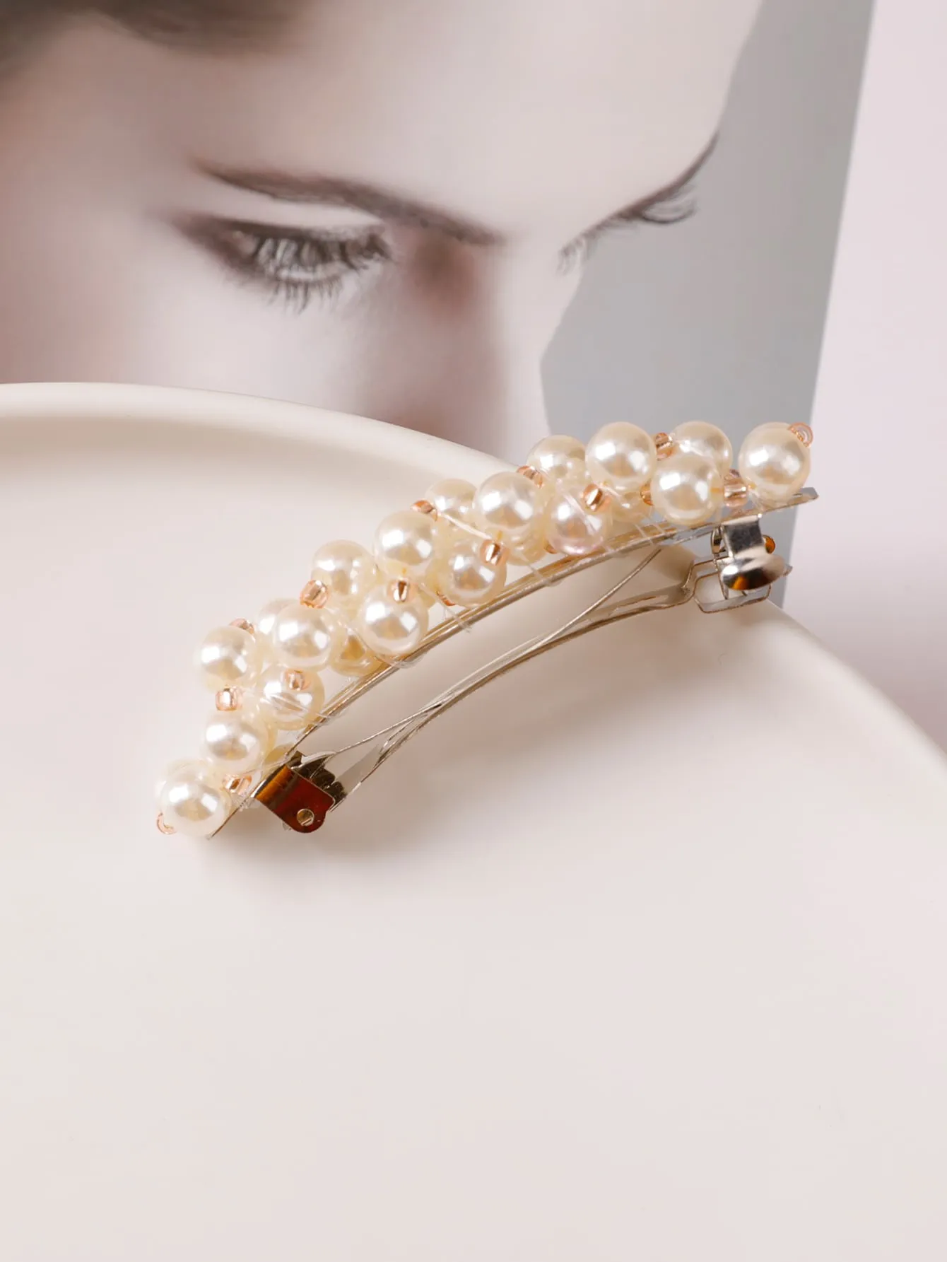 Faux Pearl Decor Hair Clip for Women Barrette Styling Hair Accessories