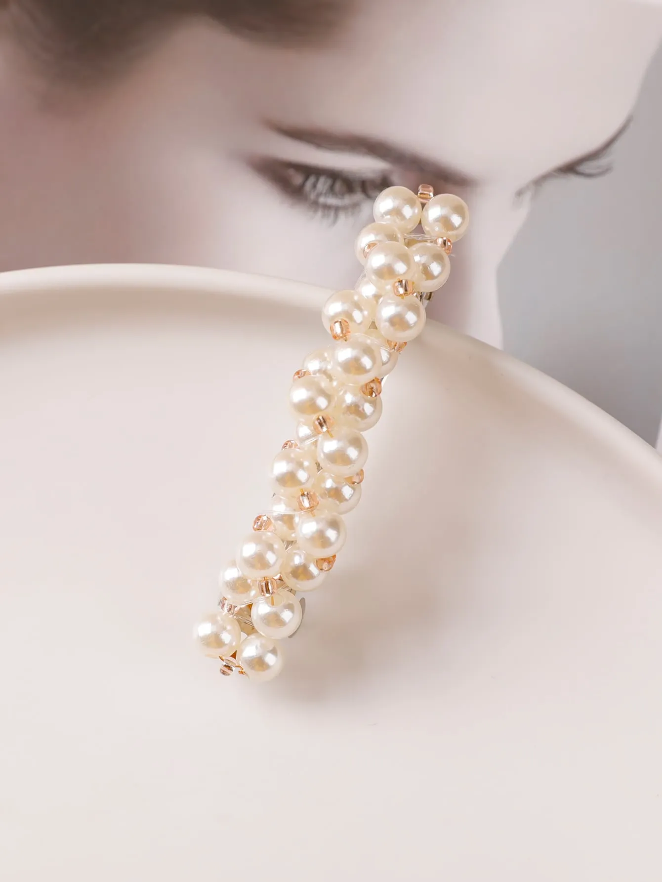 Faux Pearl Decor Hair Clip for Women Barrette Styling Hair Accessories