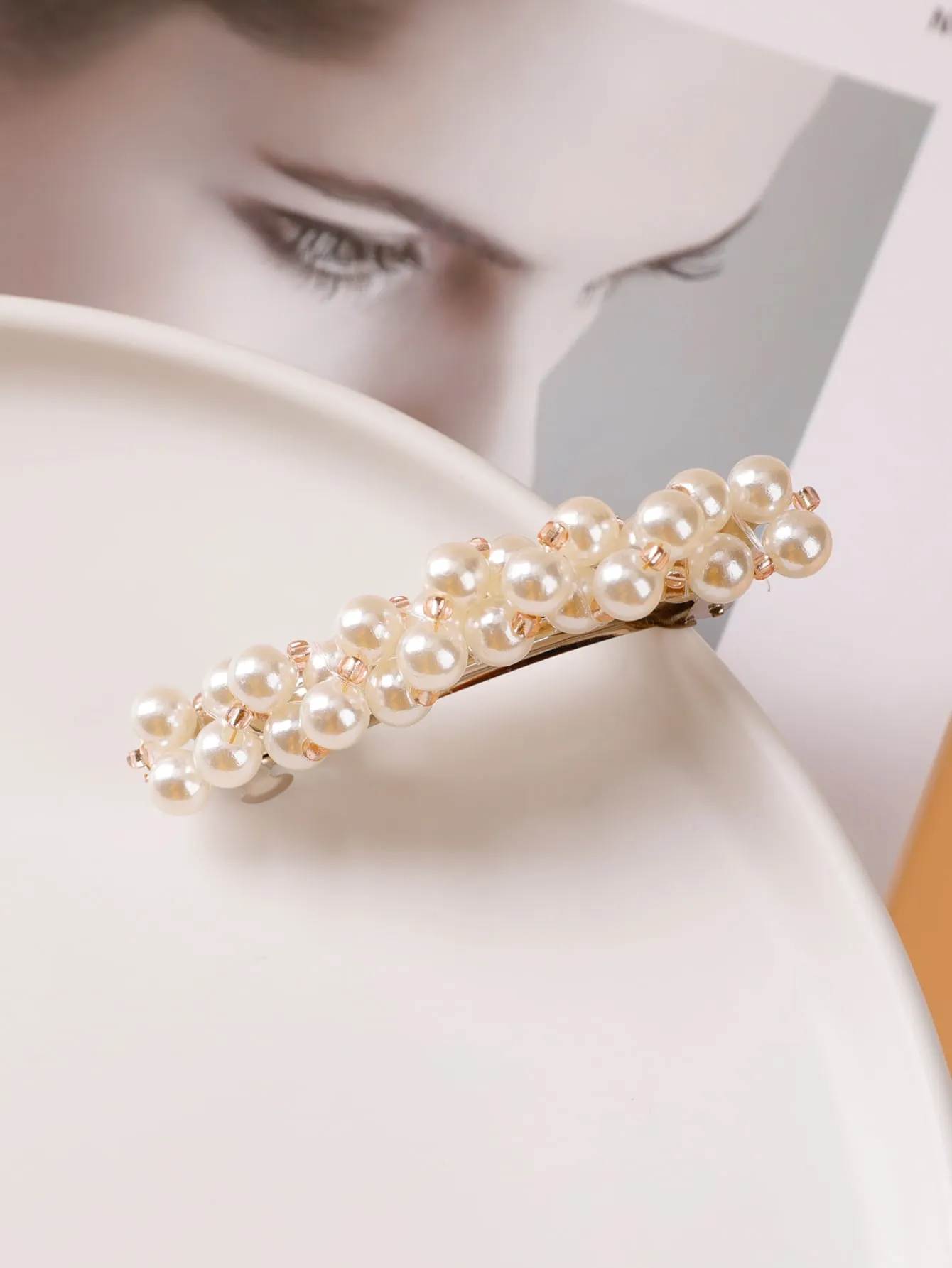Faux Pearl Decor Hair Clip for Women Barrette Styling Hair Accessories
