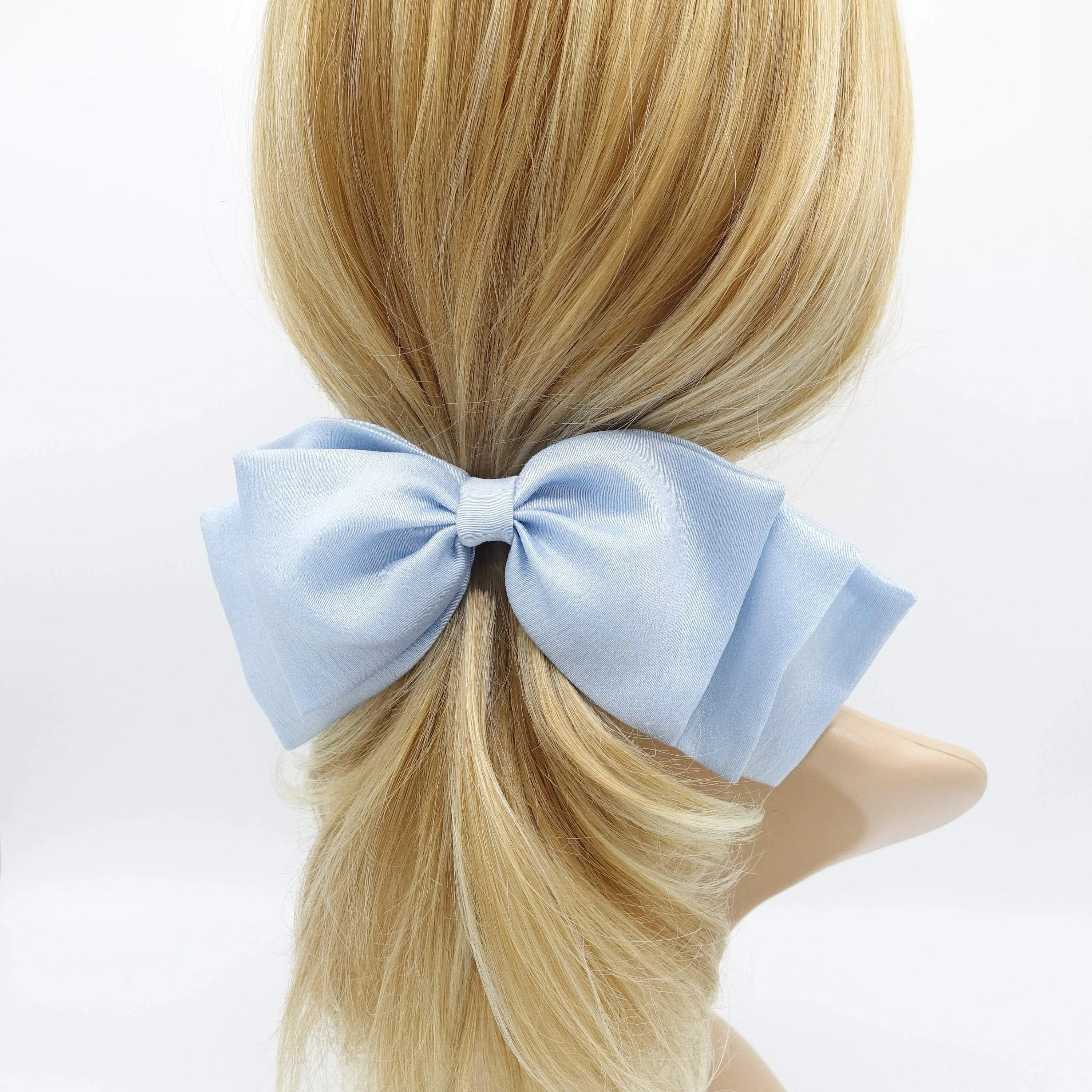 floppy hair bow stacked hair bow for women