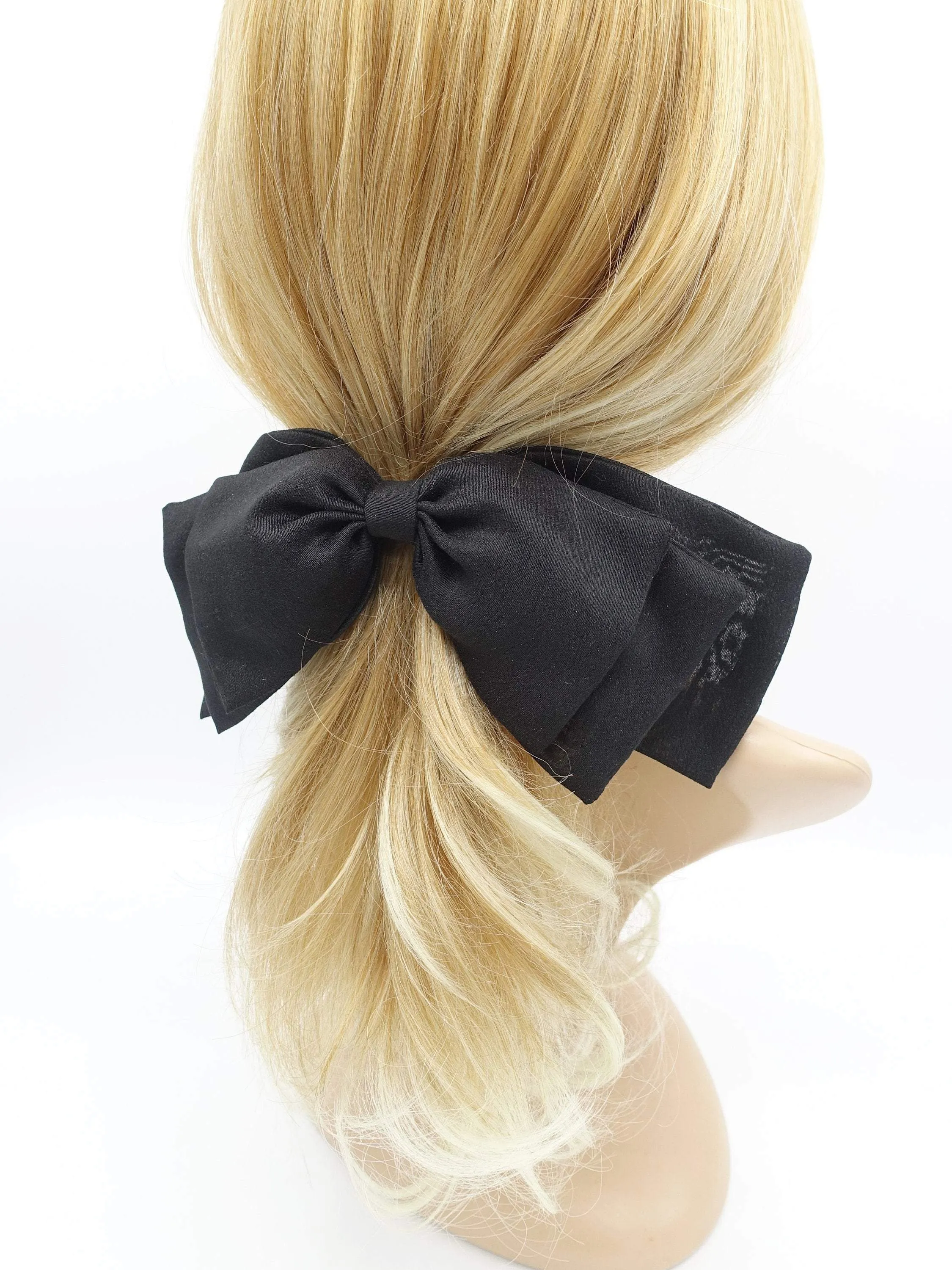 floppy hair bow stacked hair bow for women
