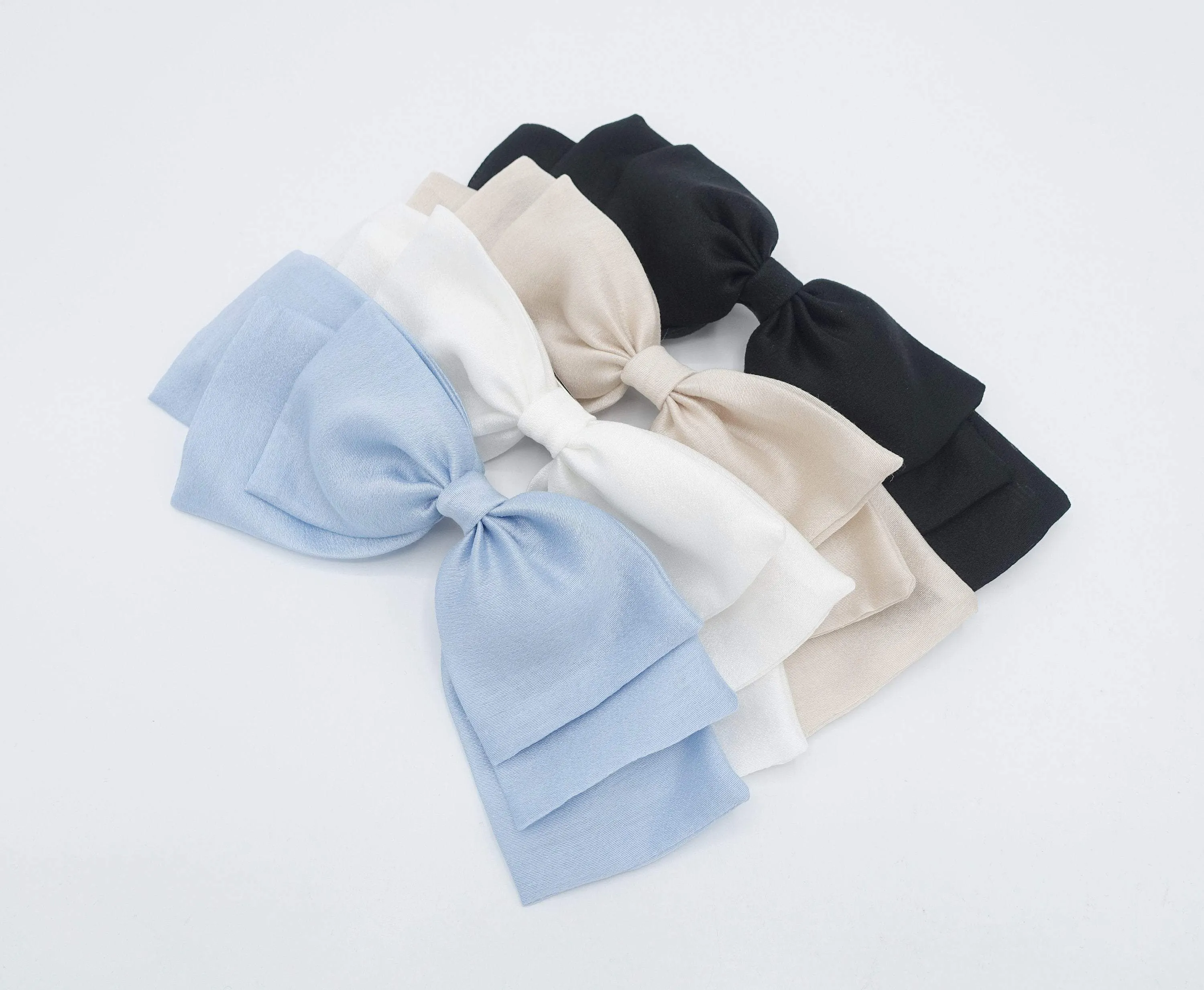 floppy hair bow stacked hair bow for women