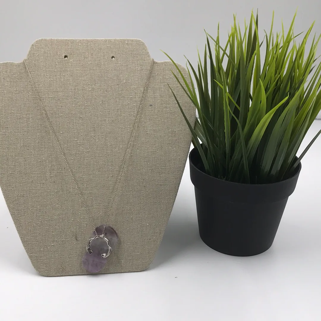 Fluorite  Sandal on Silver Plated Necklace