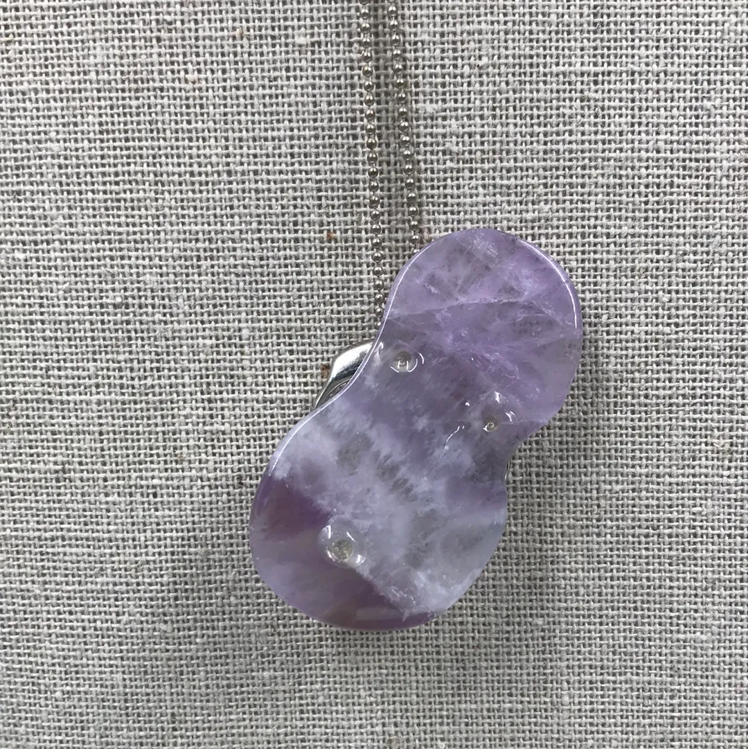 Fluorite  Sandal on Silver Plated Necklace