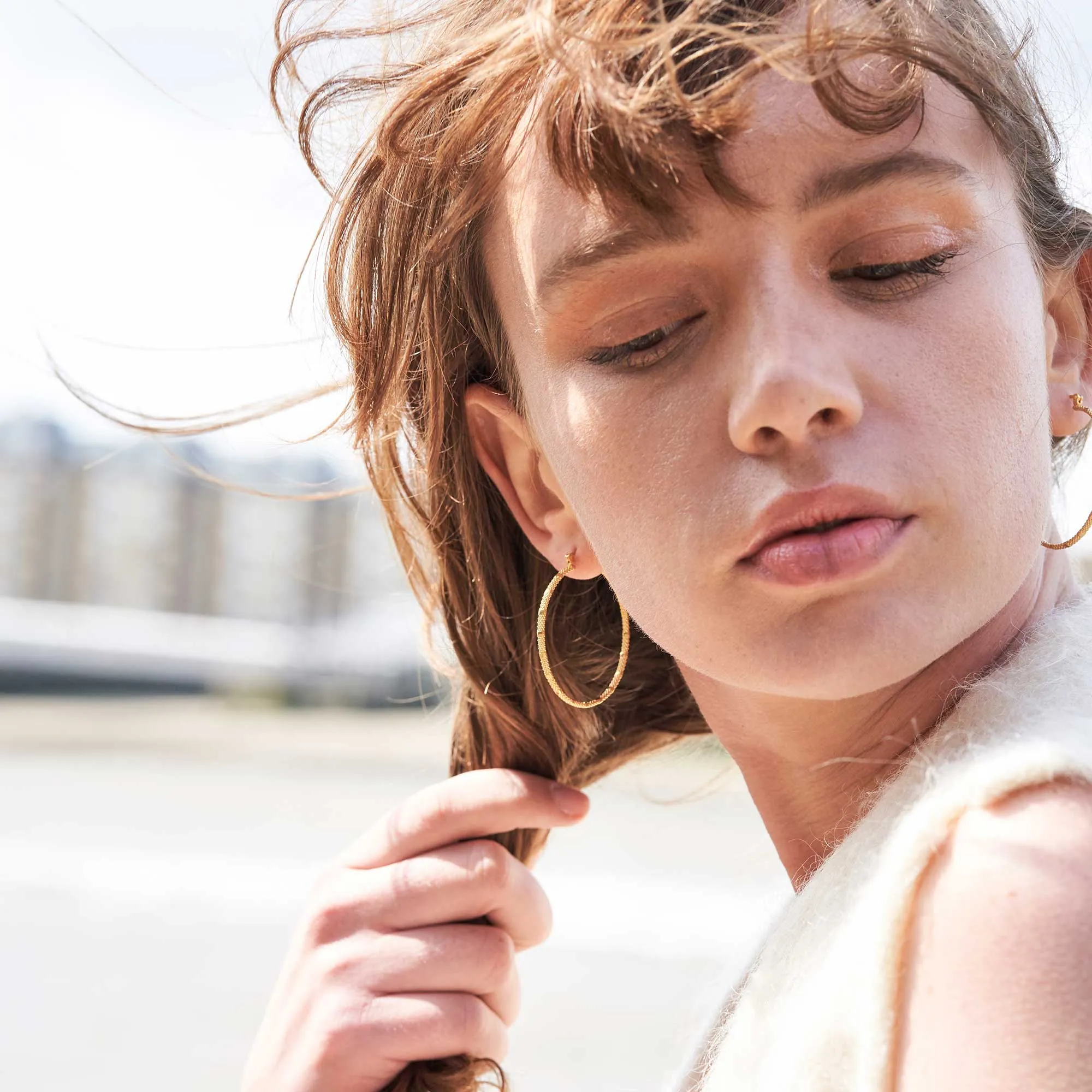 Fracture Hinged Hoop Earrings