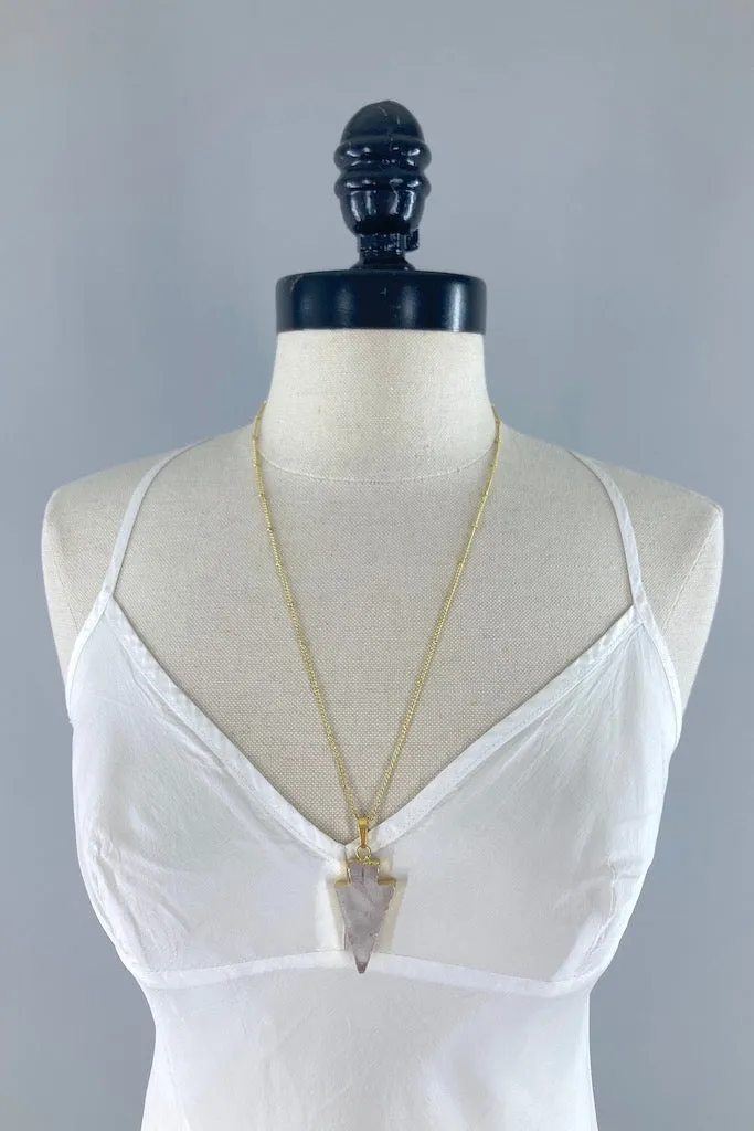 Gemstone Arrowhead Gold Necklace
