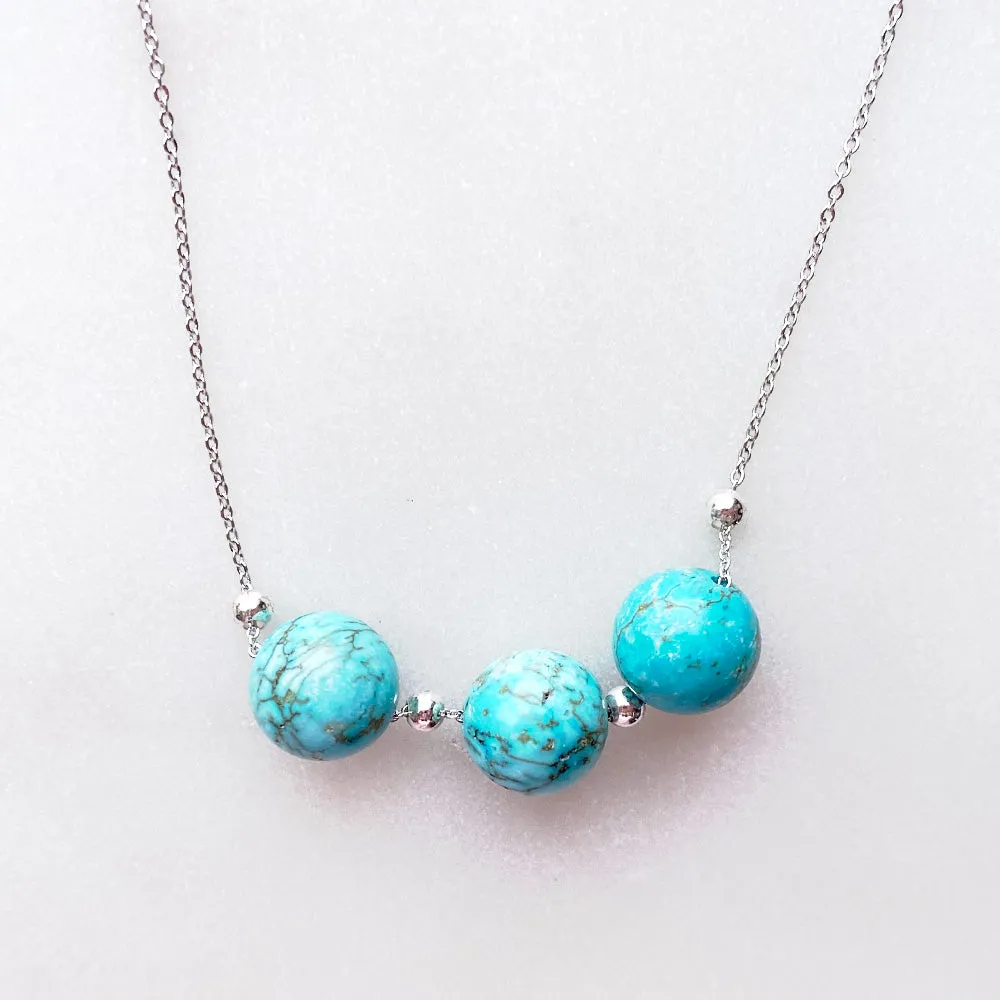 Genuine South Western Turquoise Beads Necklace Handmade Jewelry
