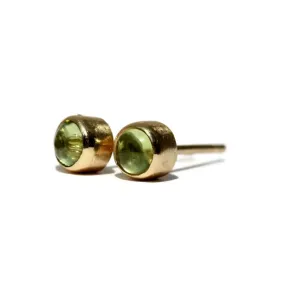 Gold Peridot Wildflower Stud Earrings