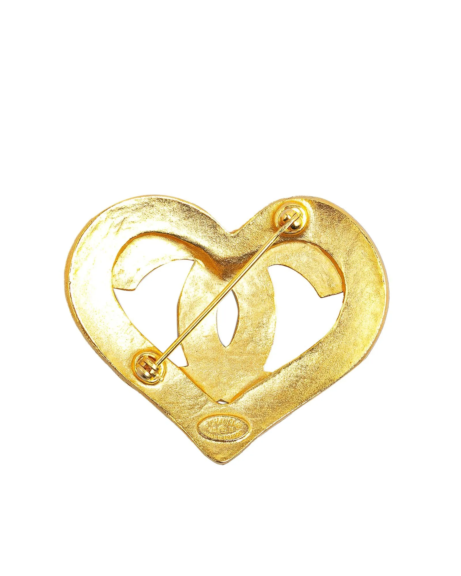 Gold Plated Heart Brooch