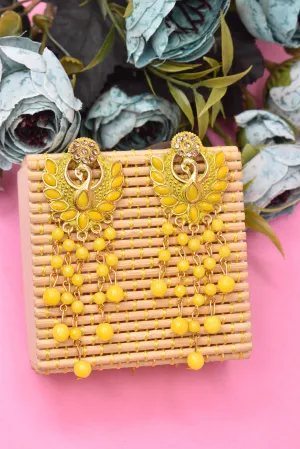 Golden Oxidized Earrings: Designer Wedding Party Glamour