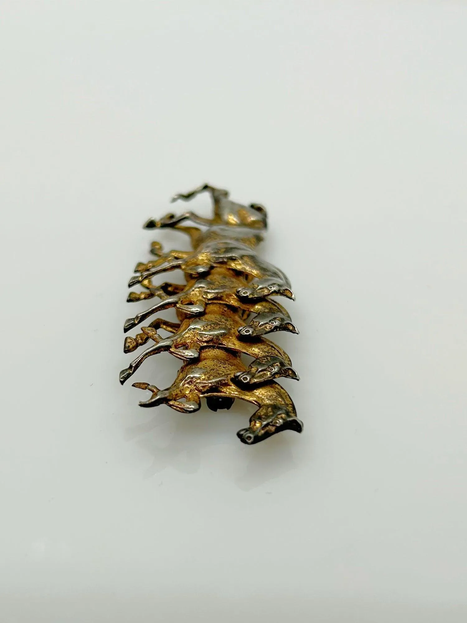 Gorgeous Antique Running Horses Brooch
