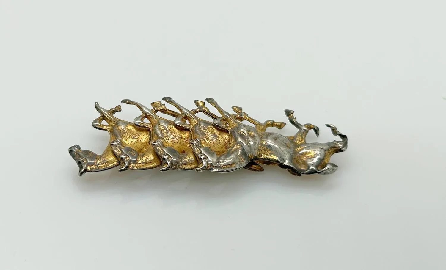 Gorgeous Antique Running Horses Brooch