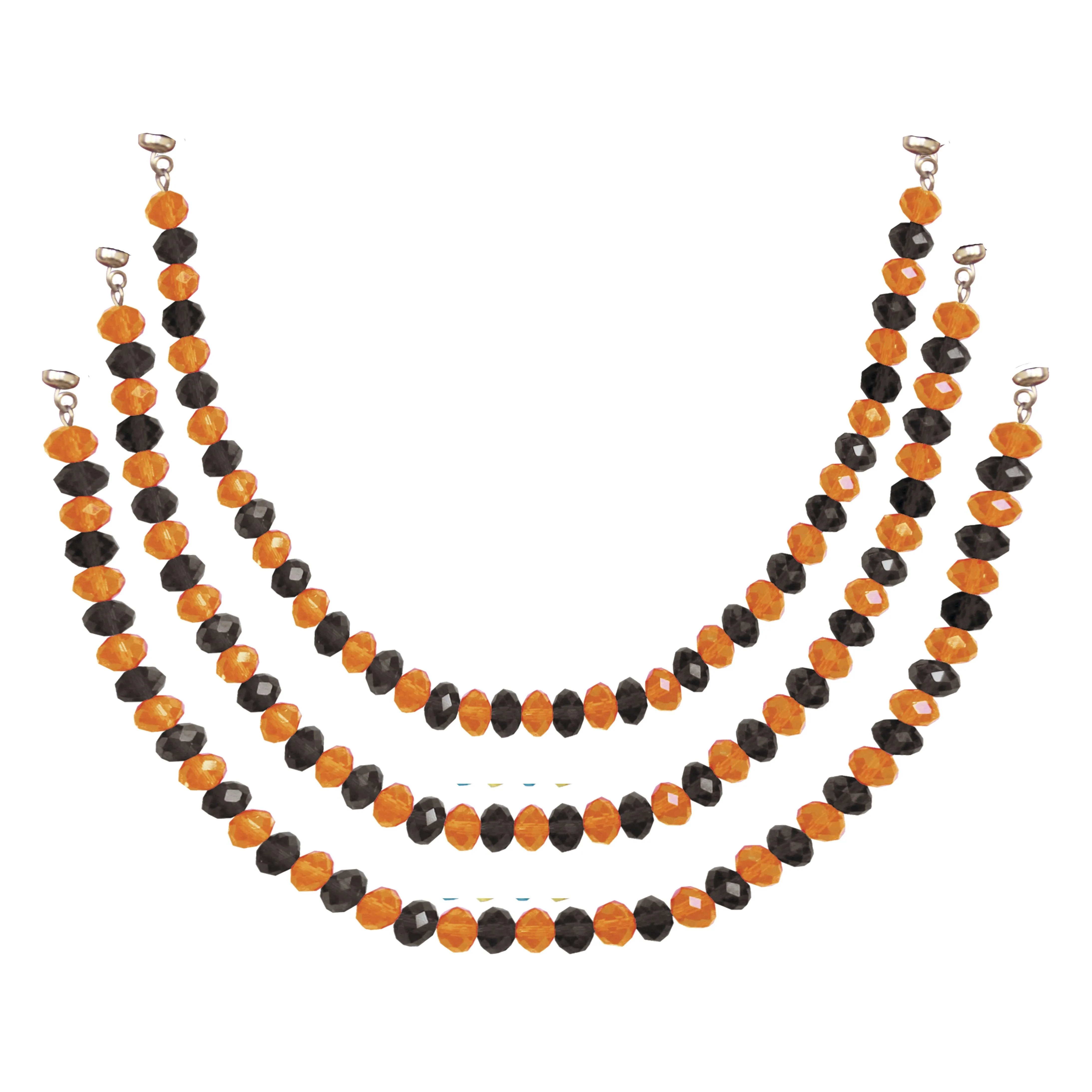 HALLOWEEN CHANDELIER MAKEOVER KIT - (3)Glass Bat   (3)12" Orange/Black Garland