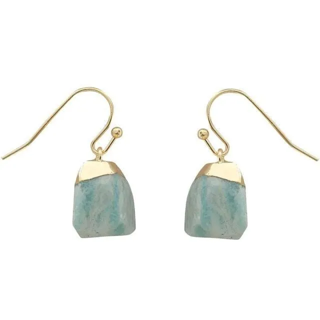 Healing Quartz Nuggets Dangle Earrings