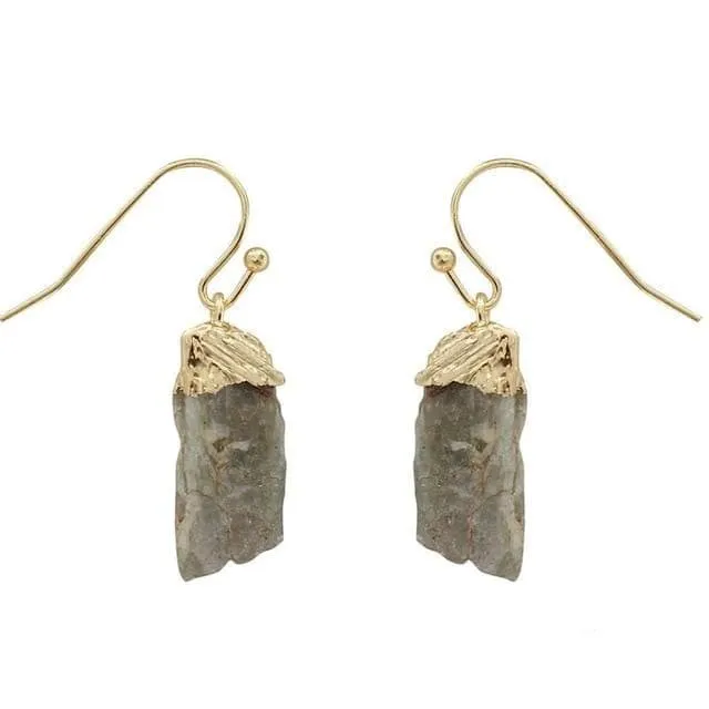 Healing Quartz Nuggets Dangle Earrings