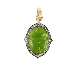 Intaglio Scarab Diamond Pendant