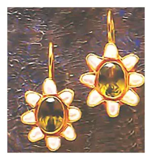 Isabella Peridot and Pearl Earrings