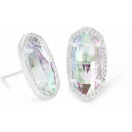 Kendra Scott Ellie Silver Stud Earrings in Dichroic Glass