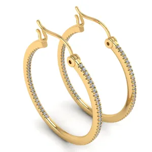 Lab Grown Diamond Yellow Gold Hoop Earrings ER1D