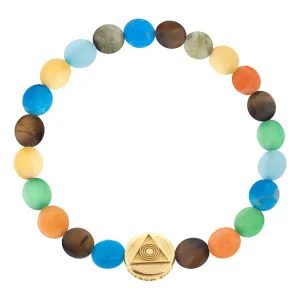 Large Light of the Majestic Disk on Medium Multi Gemstone Bracelet