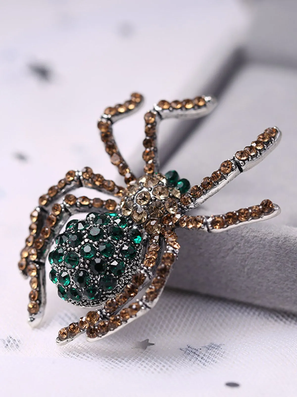 Latest Halloween Spider Rhinestone Brooch