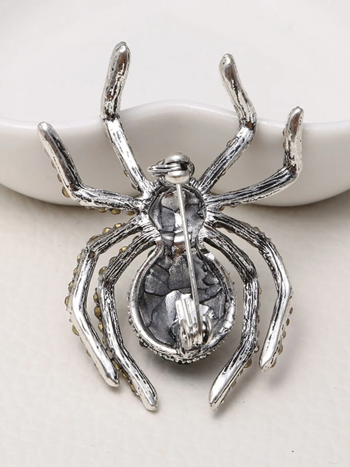 Latest Halloween Spider Rhinestone Brooch