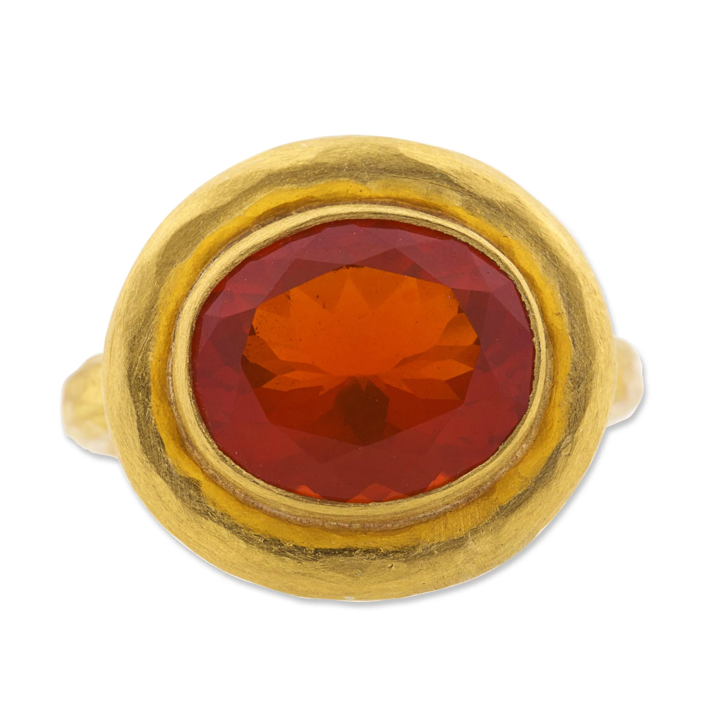 Lika Behar "Delphi" Oval Mexican Fire Opal 24K Gold Ring DEL24-R-112-GFO-2