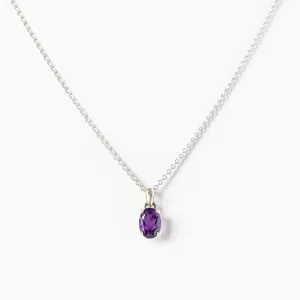 Luna, an Oval cut Amethyst Necklace - 7x5mm