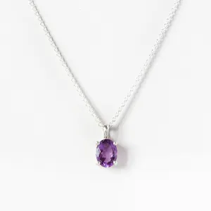 Luna, an Oval cut Amethyst Necklace - 8x6mm