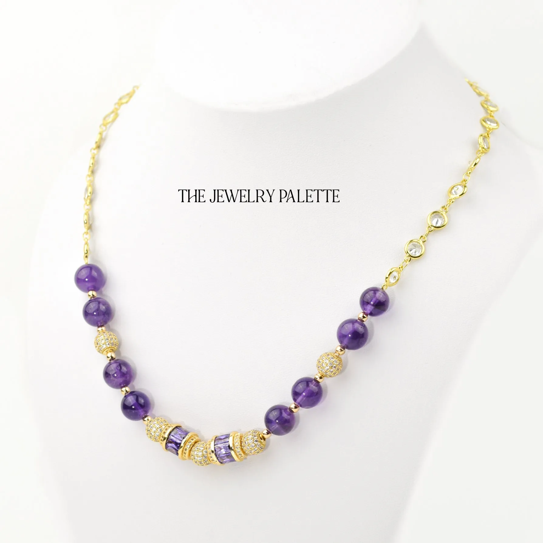 Maeve amethyst and gold chain necklace
