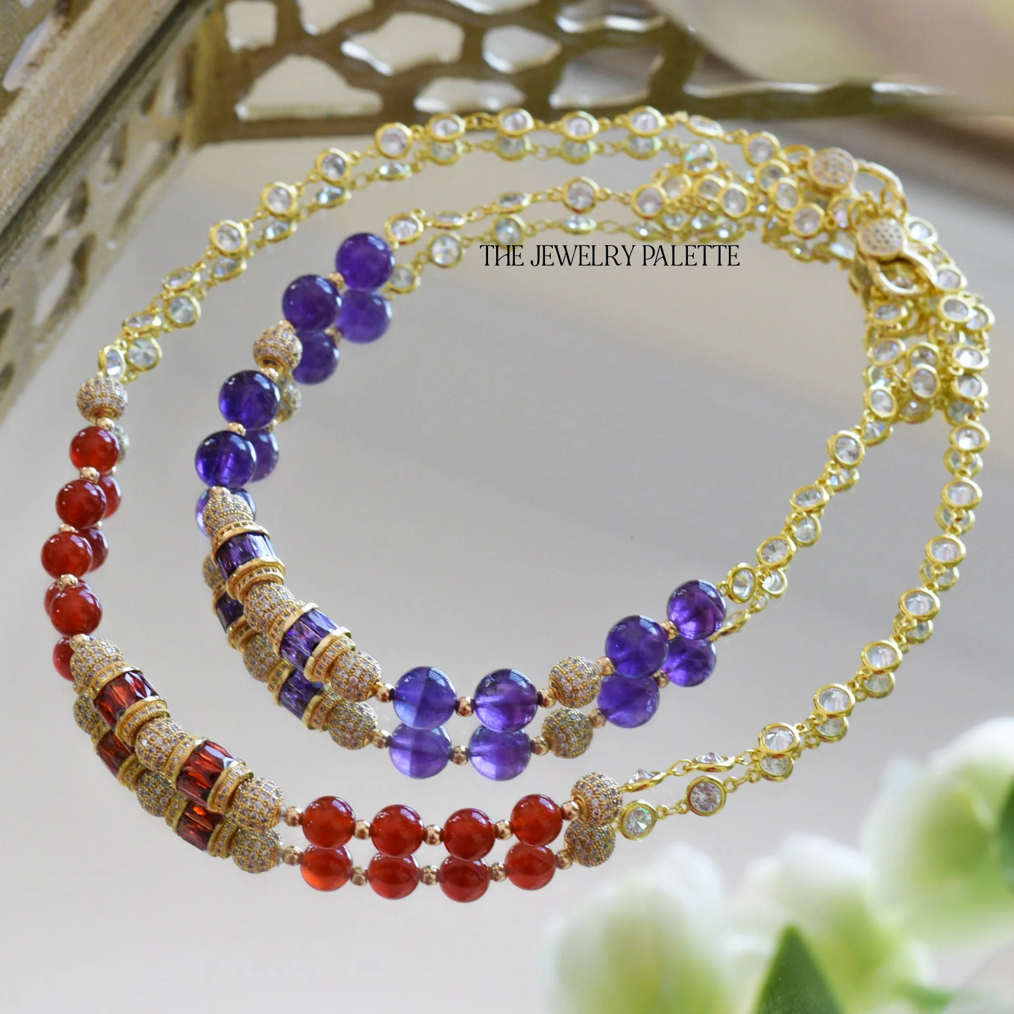 Maeve amethyst and gold chain necklace