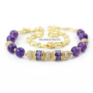 Maeve amethyst and gold chain necklace
