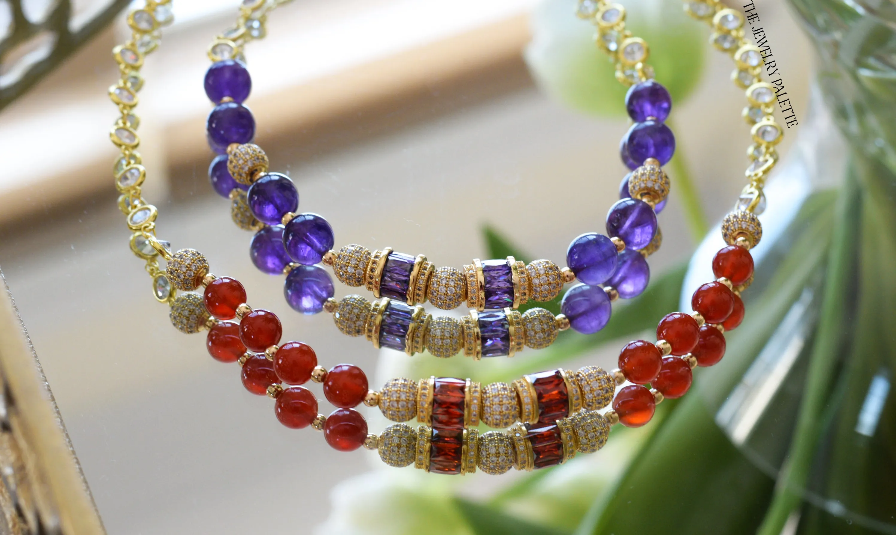 Maeve amethyst and gold chain necklace
