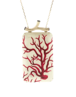 Marquetry Red Coral Necklace