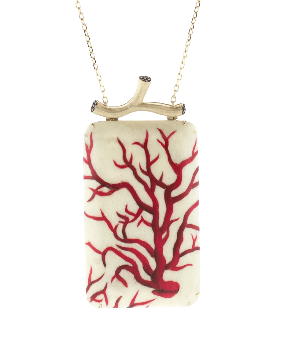 Marquetry Red Coral Necklace