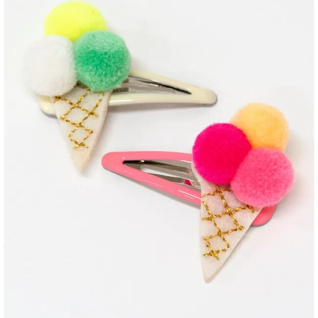Meri Meri Pompom Ice Cream Hair Clips