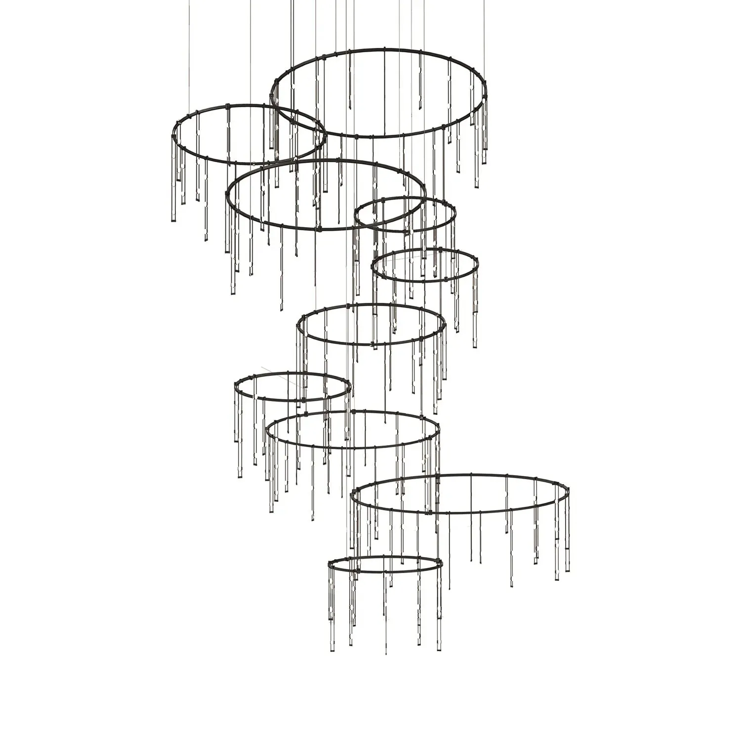 Modern Art Design Multi-layers Rings Vertical LED Chandelier